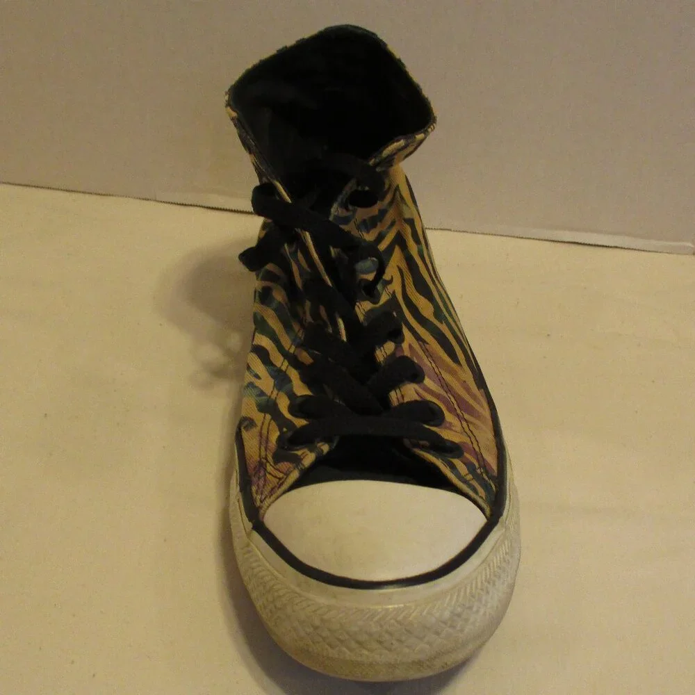 Converse Shoes Chuck Taylor Men Size 9 Black White Tan Lace Up High Top Shoes